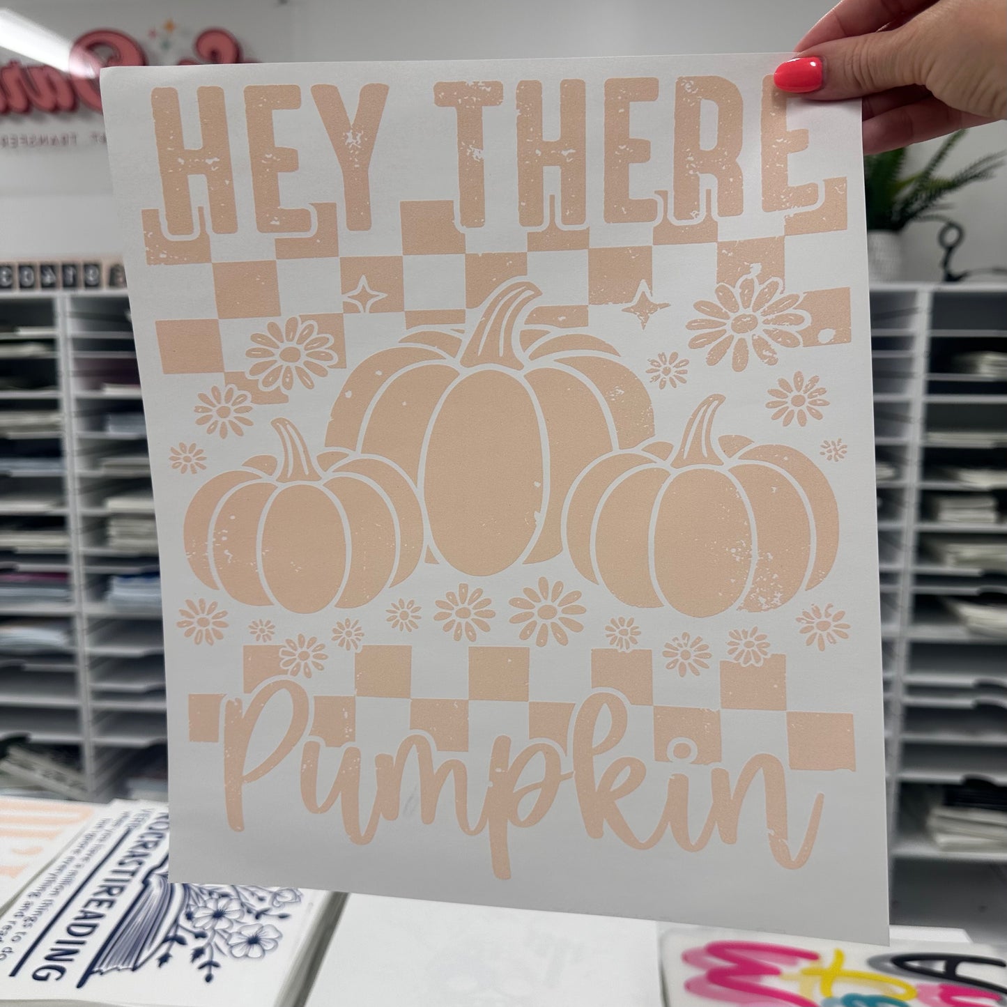 hey there pumpkin screen print transfer