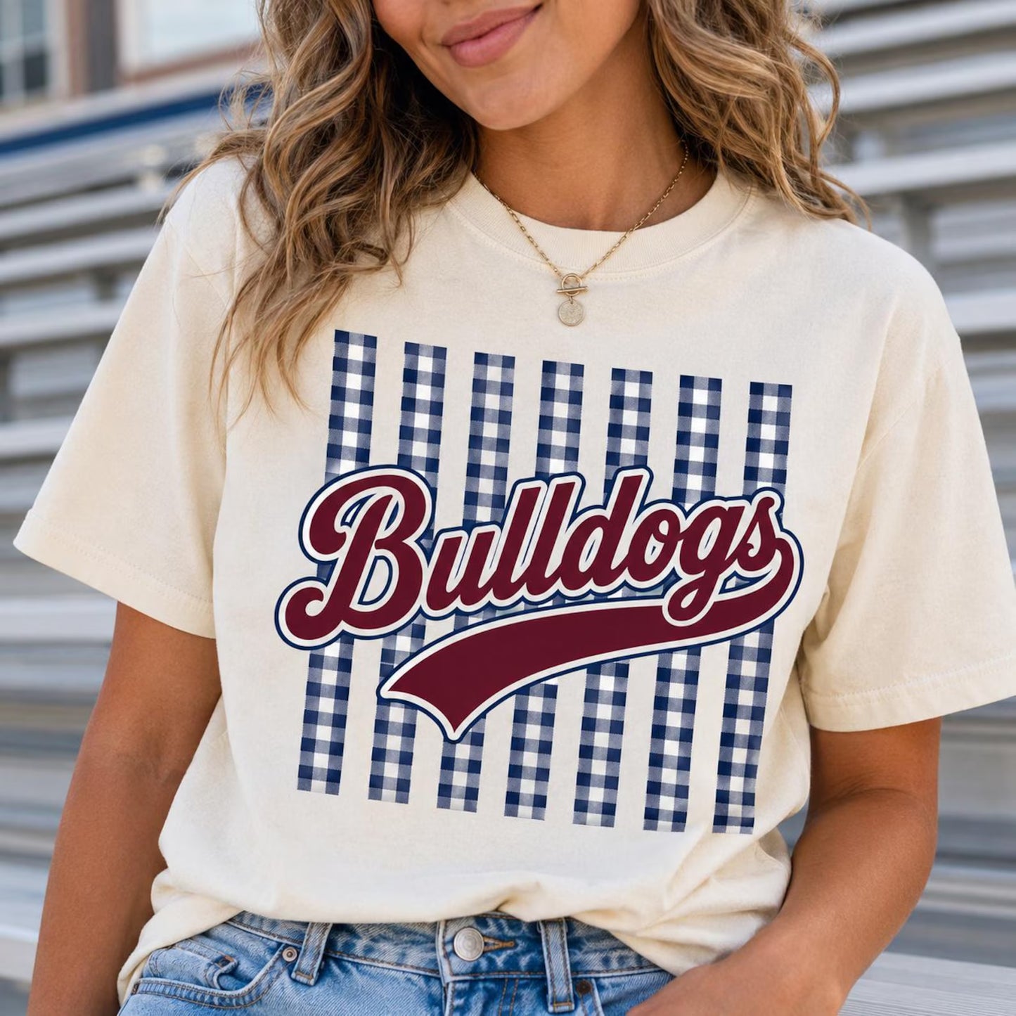 semi-custom gingham stipe mascot - 2 colors (design set up only)