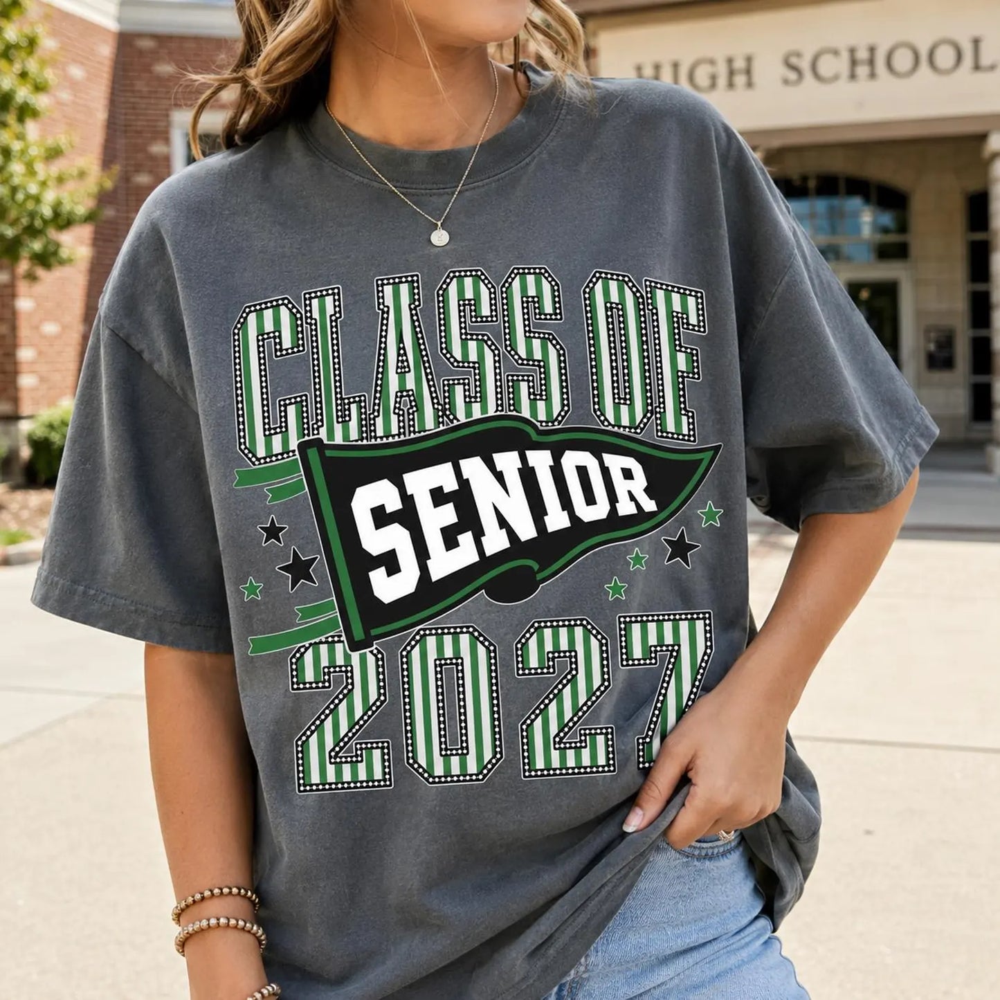 semi-custom mascot SENIOR pennant - 2 color (design set up only)