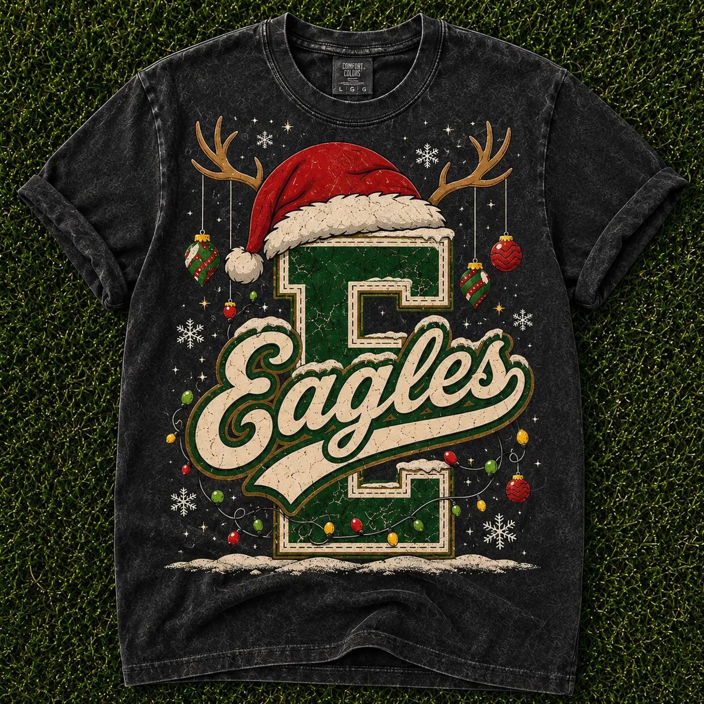 semi-custom mascot Christmas varsity - 2 color (design set up only)