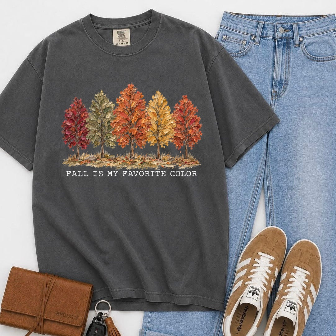 fall is my favorite color clear film screen print