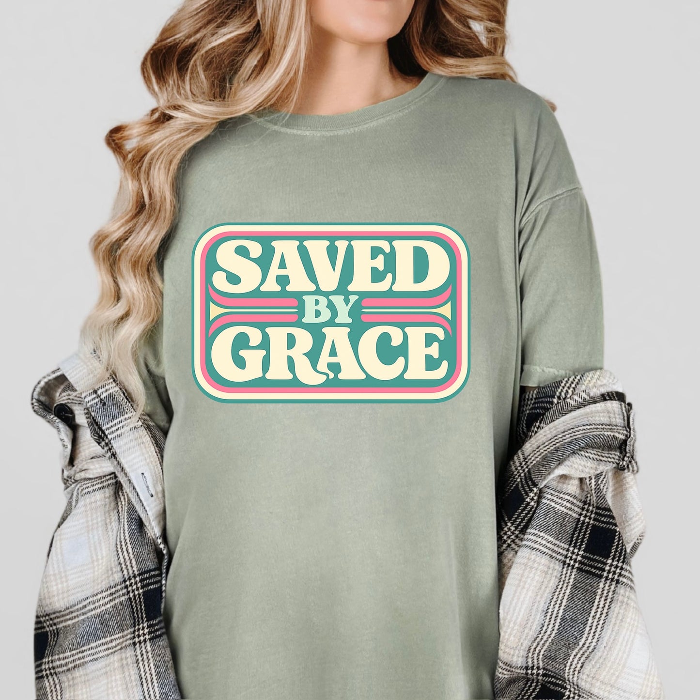 saved by grace clear film screen print