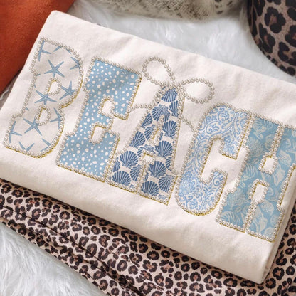 blue coquette beach clear film screen print