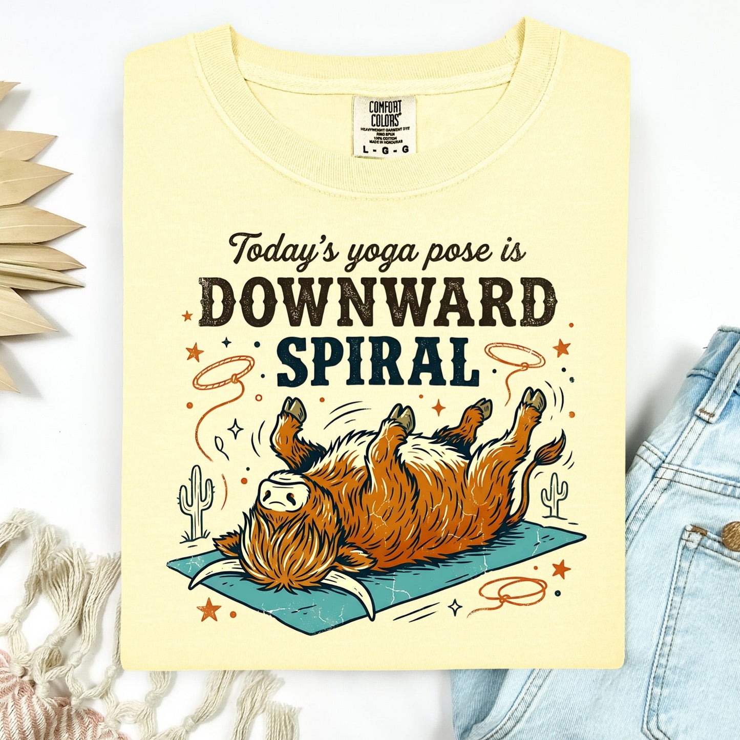 downward spiral clear film screen print