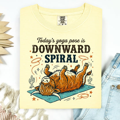 downward spiral clear film screen print