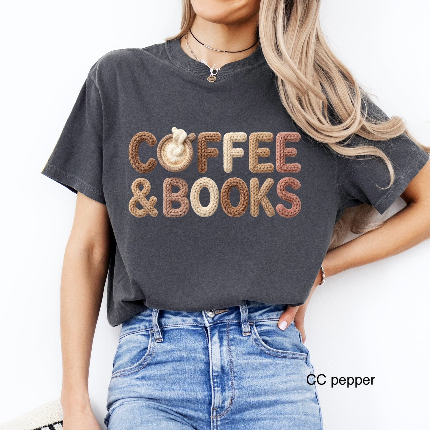 coffee and books clear film screen print