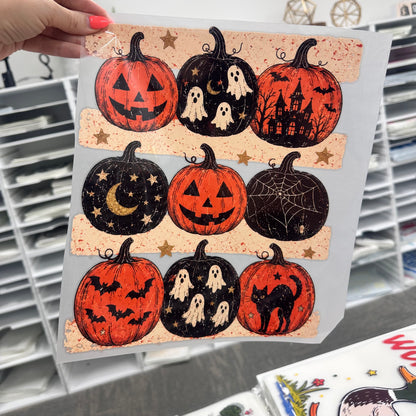 brushstroke pumpkins clear film screen print