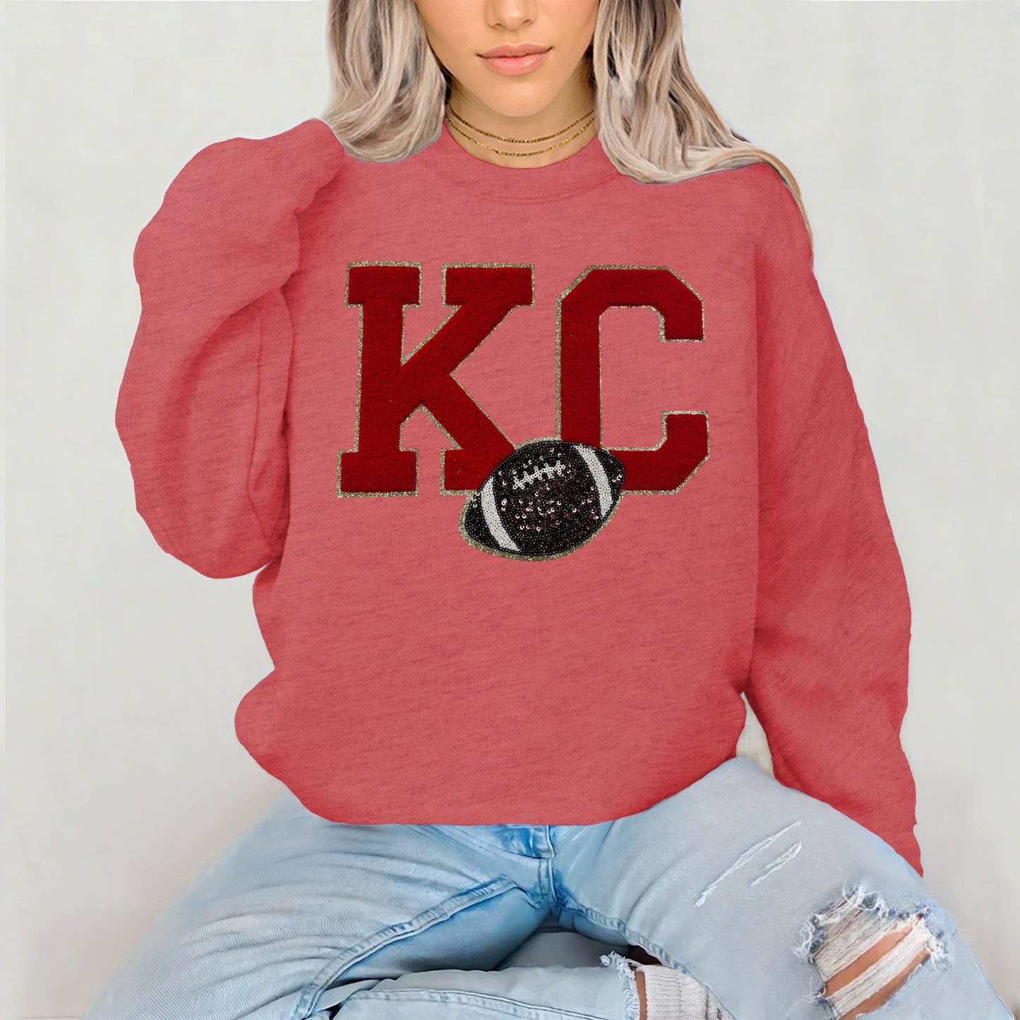 Sequins Patch - football KC