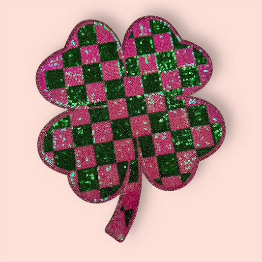 Sequins Patch - Checker Shamrock