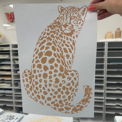 cheetah tan ink screen print transfer•