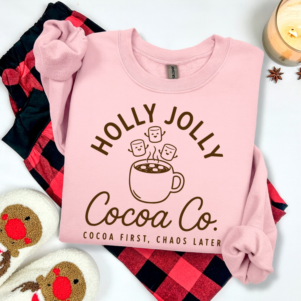 holly jolly cocoa co. screen print transfer•