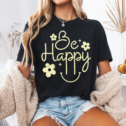 Be Happy screen print transfer•