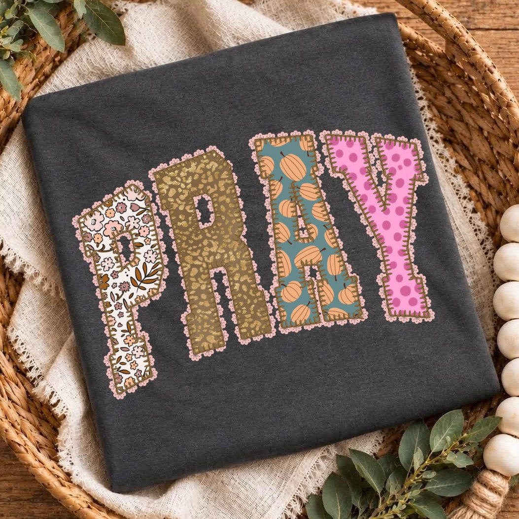 pray lace clear film screen print
