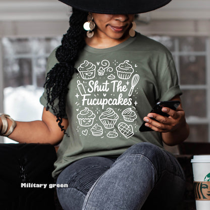 shut the fuccupcakes screen print transfer