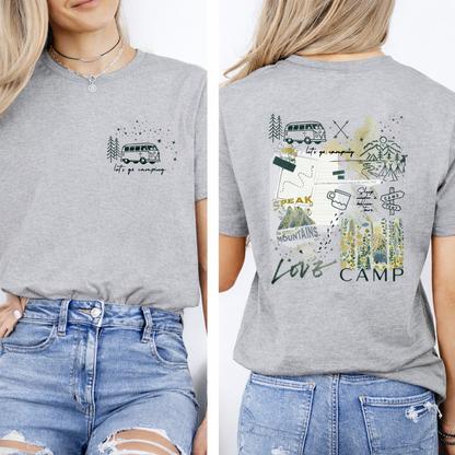 lets go camping clear film screen print