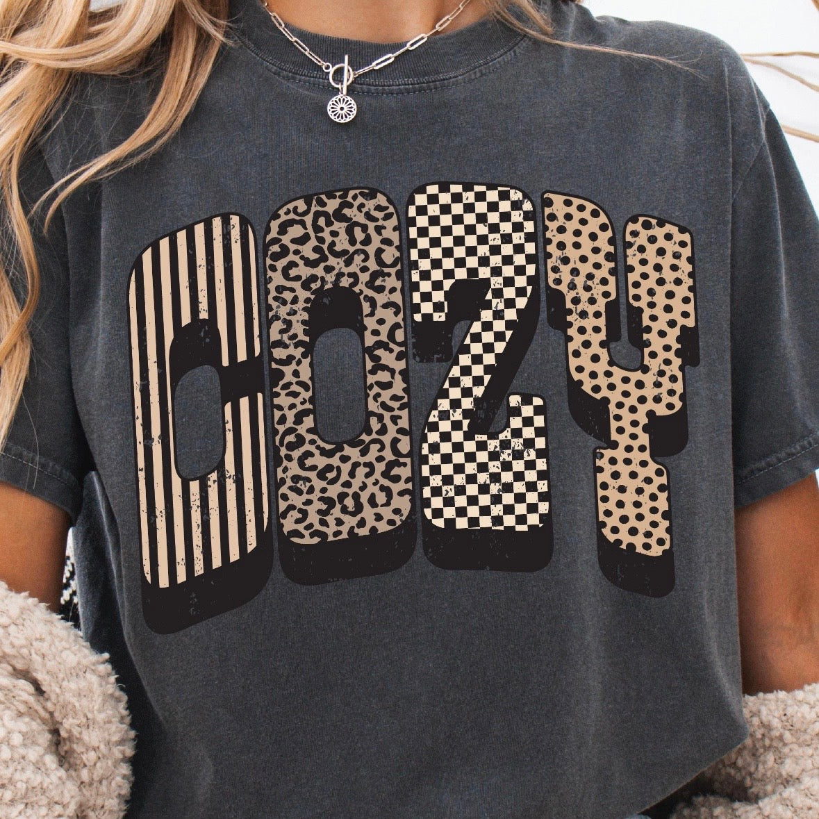 cozy grunge clear film screen print