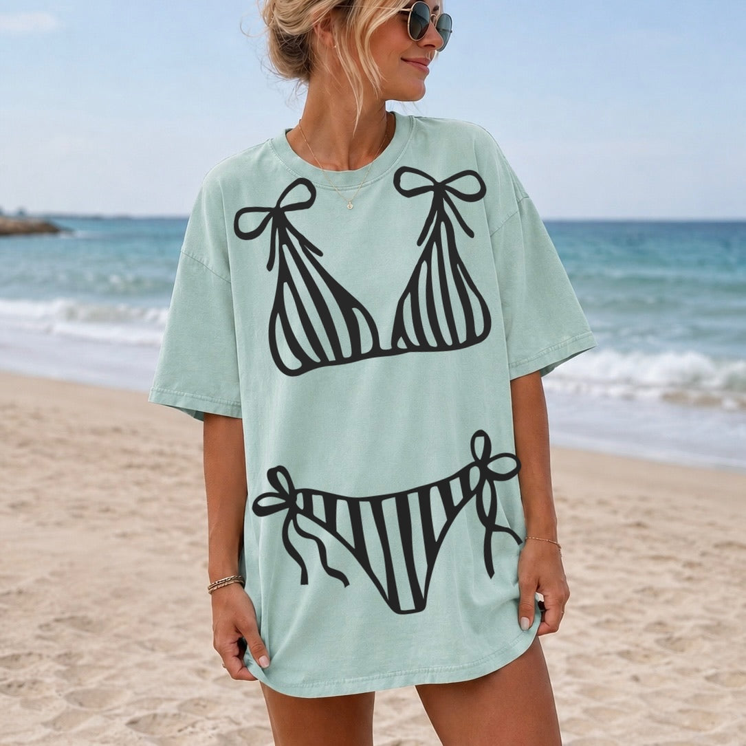 2 piece bikini screen print transfer•