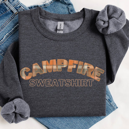 plaid campfire sweatshirt clear film transfer