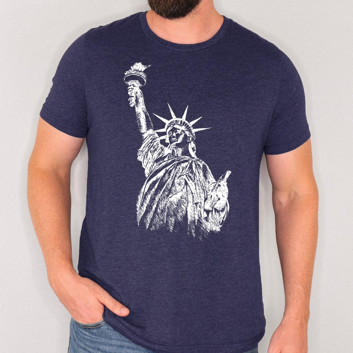 statue of liberty sketch 8x12 screen print transfer