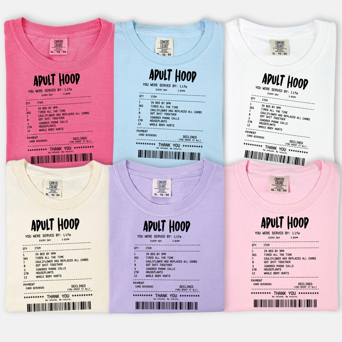 adult hood receipt screen print transfer•