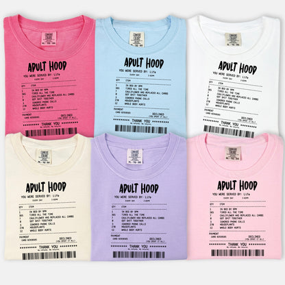 adult hood receipt screen print transfer•