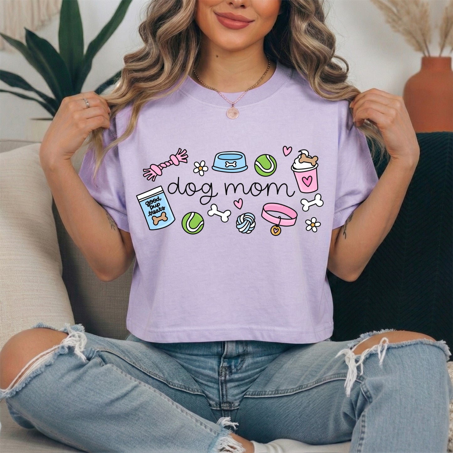 dog mom doodles clear film screen print