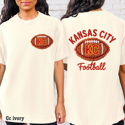 Faux yarn Kansas City Football clear film transfer