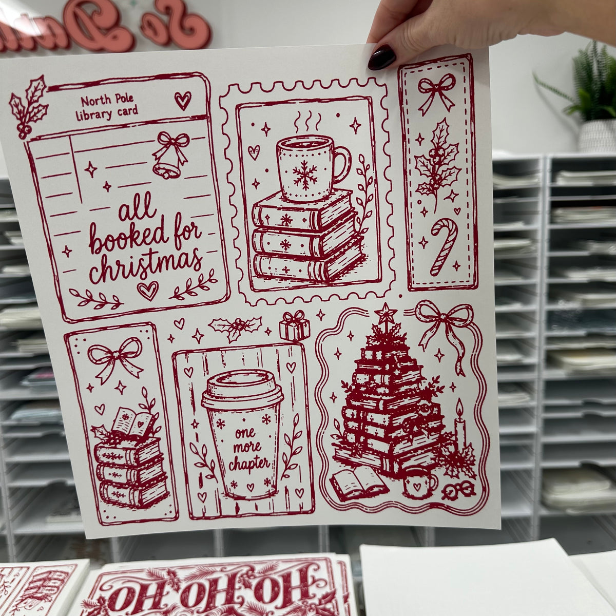 all booked for Christmas screen print transfer