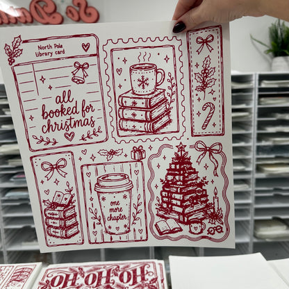 all booked for Christmas screen print transfer