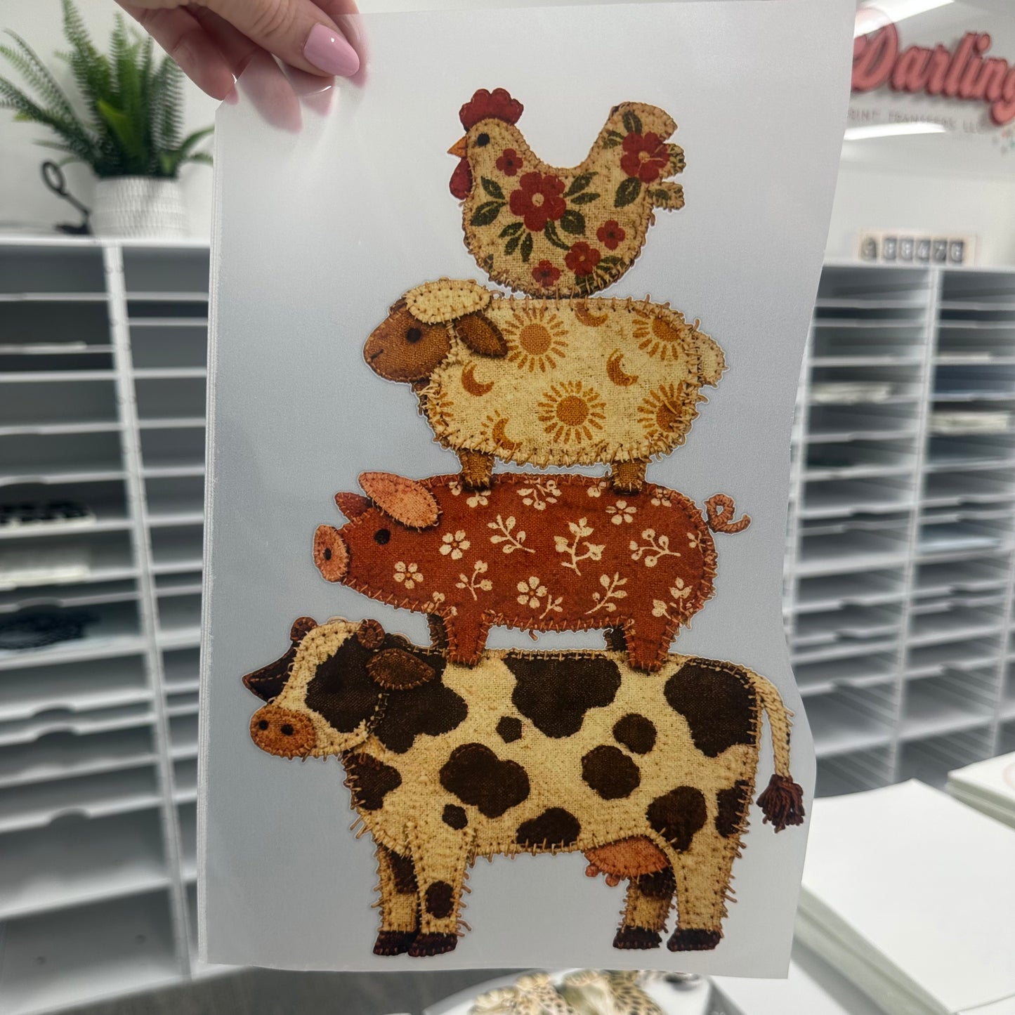 PRE-ORDER stacked farm animals DTF 7-10 biz day tat