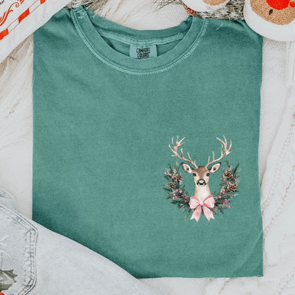 POCKET PRINT reindeer wreath