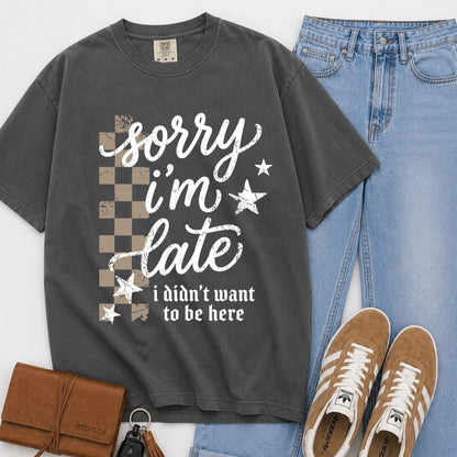 sorry im late clear film screen print