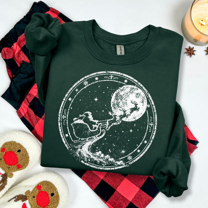 santa sleigh half tone screen print transfer•