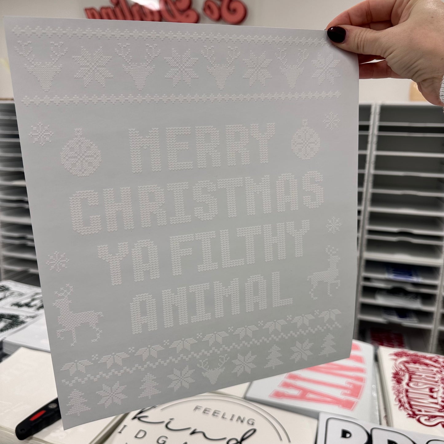 Merry Christmas Ya Filthy Animal screen print transfer