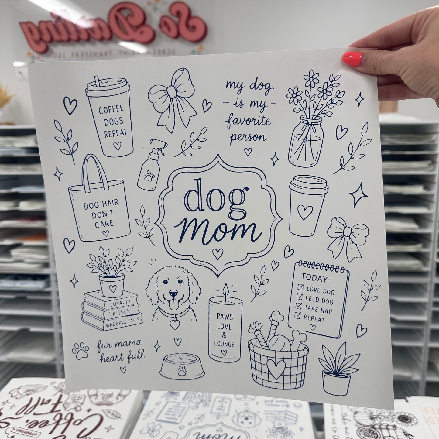 dog mom collage screen print transfer•