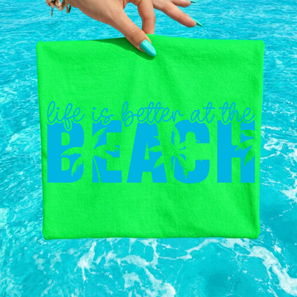 Life is better at the beach screen print transfer•