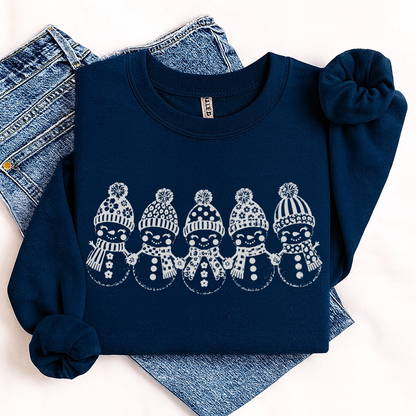 metallic silver snowmen screen print transfer•