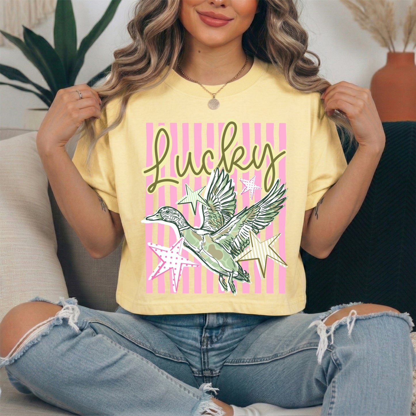 Lucky Duck clear film screen print
