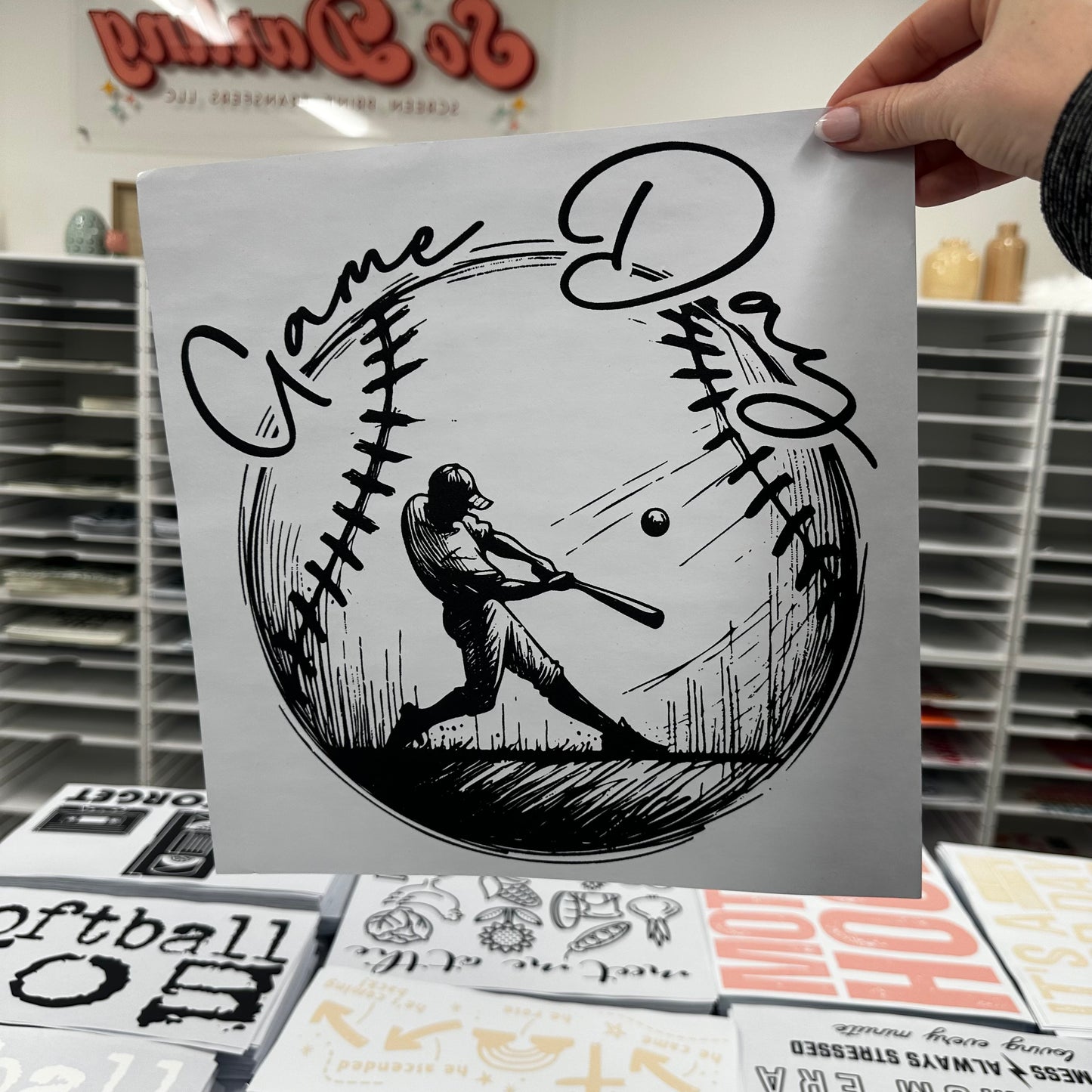 GAME DAY BASEBALL SCREEN PRINT TRANSFER