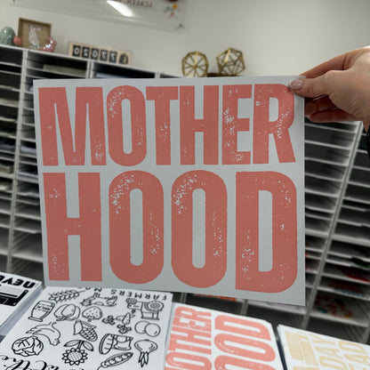 MOTHERHOOD BABY PINK SCREEN PRINT TRANSFER