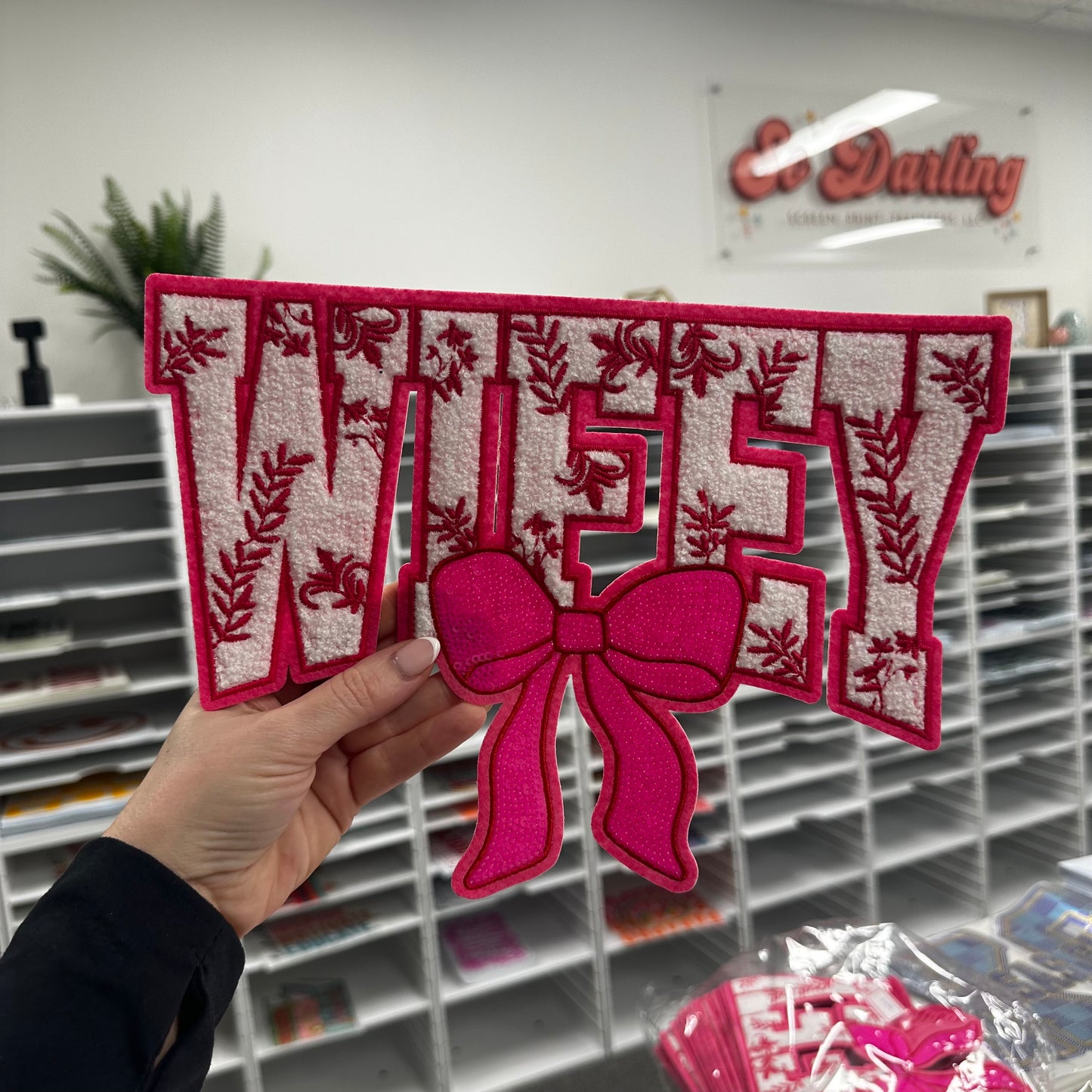 Chenille Patch - WIFEY BOW