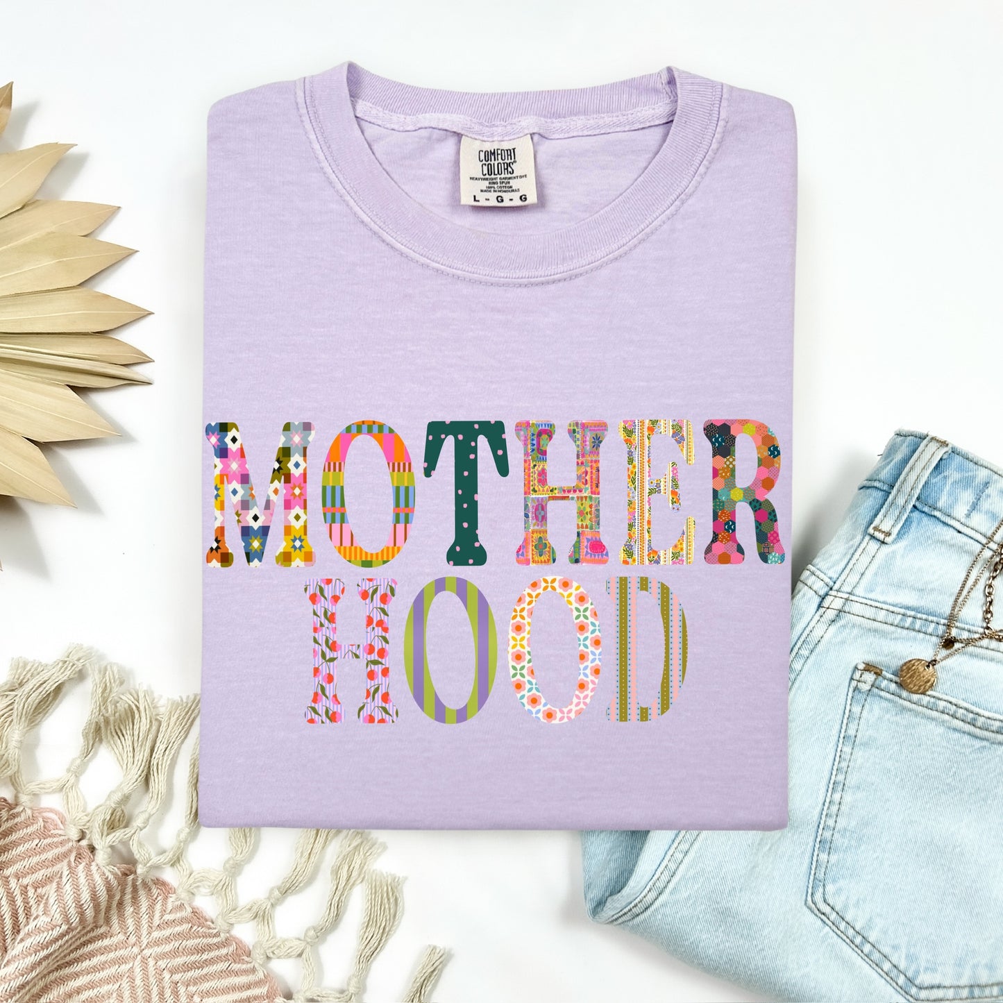mixed pattern motherhood clear film screen print•