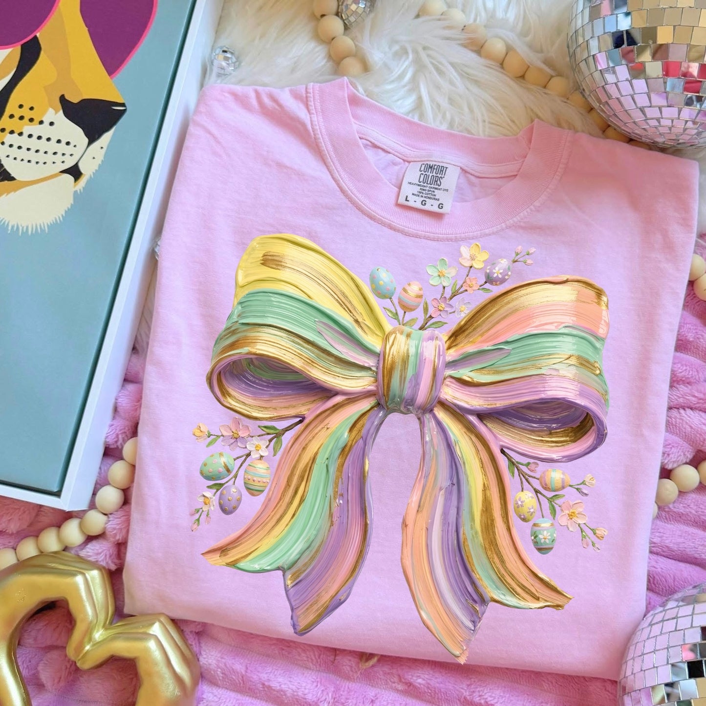 Easter Bow clear film screen print