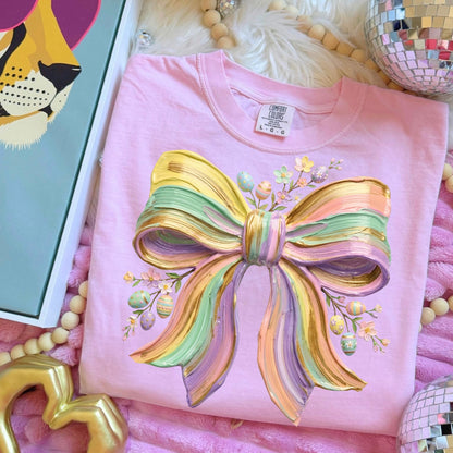 Easter Bow clear film screen print