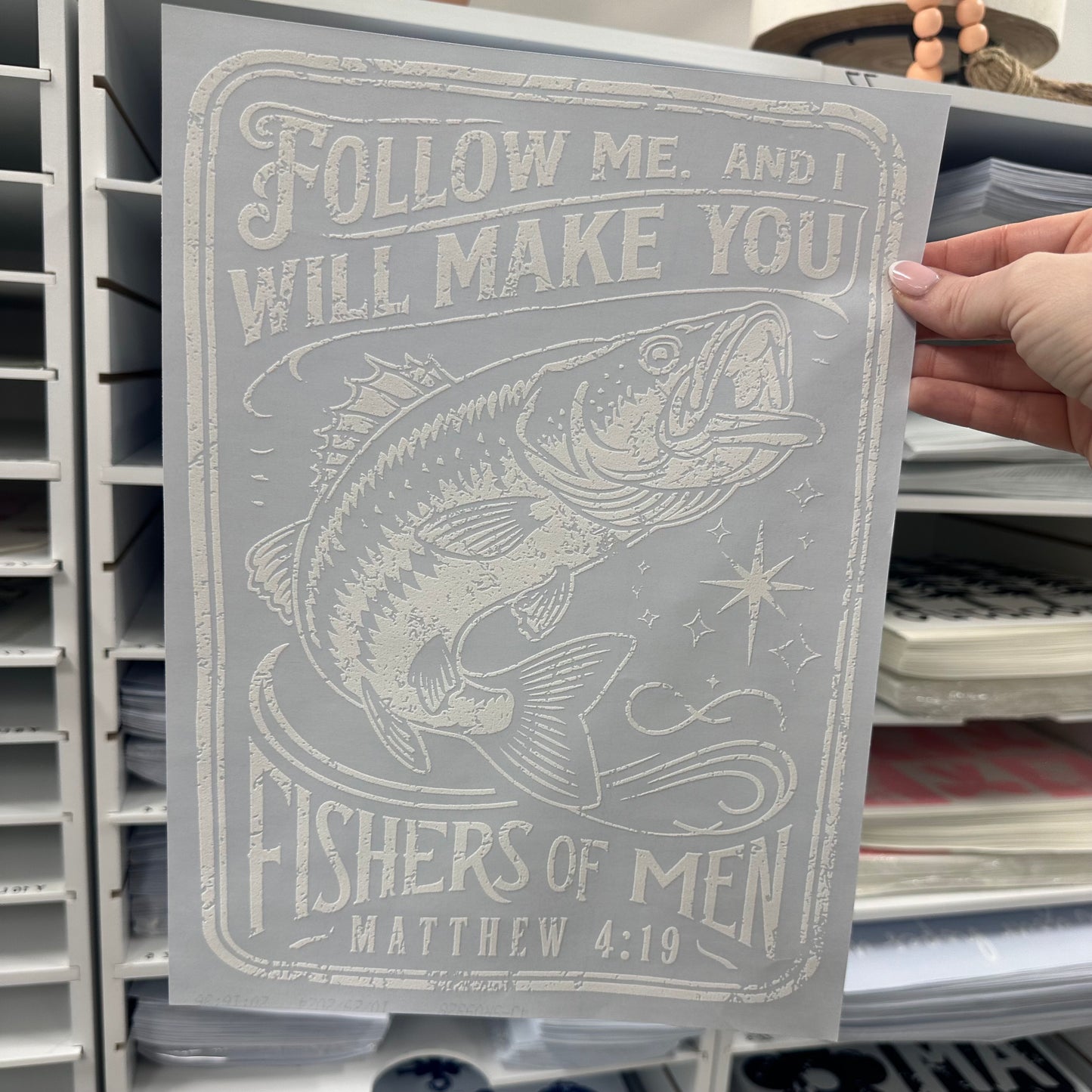 fishers of men screen print transfer