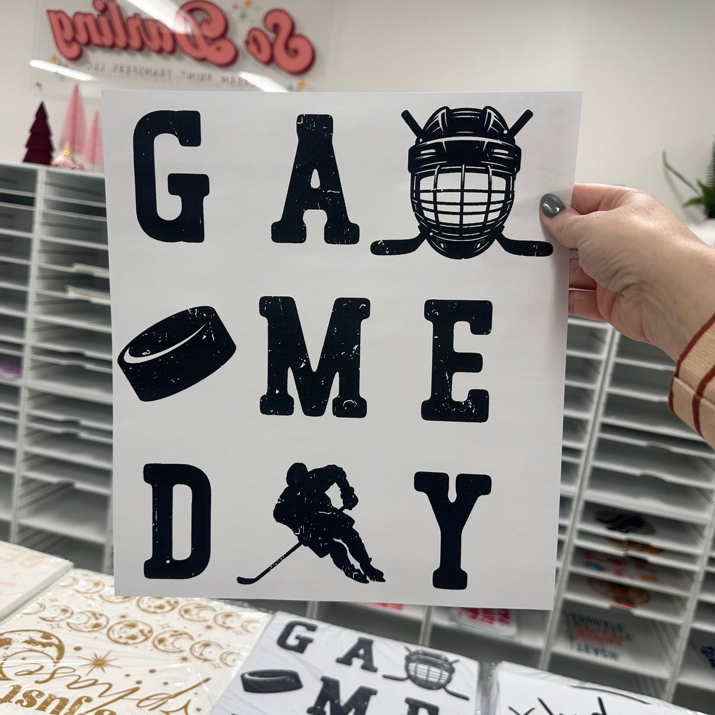 hockey game day screen print transfer