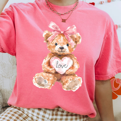 valentine teddy bear clear film transfer