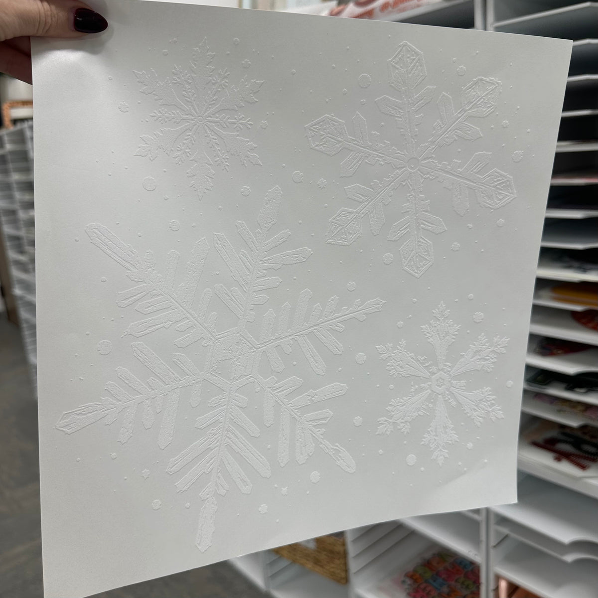 snowflakes screen print transfer