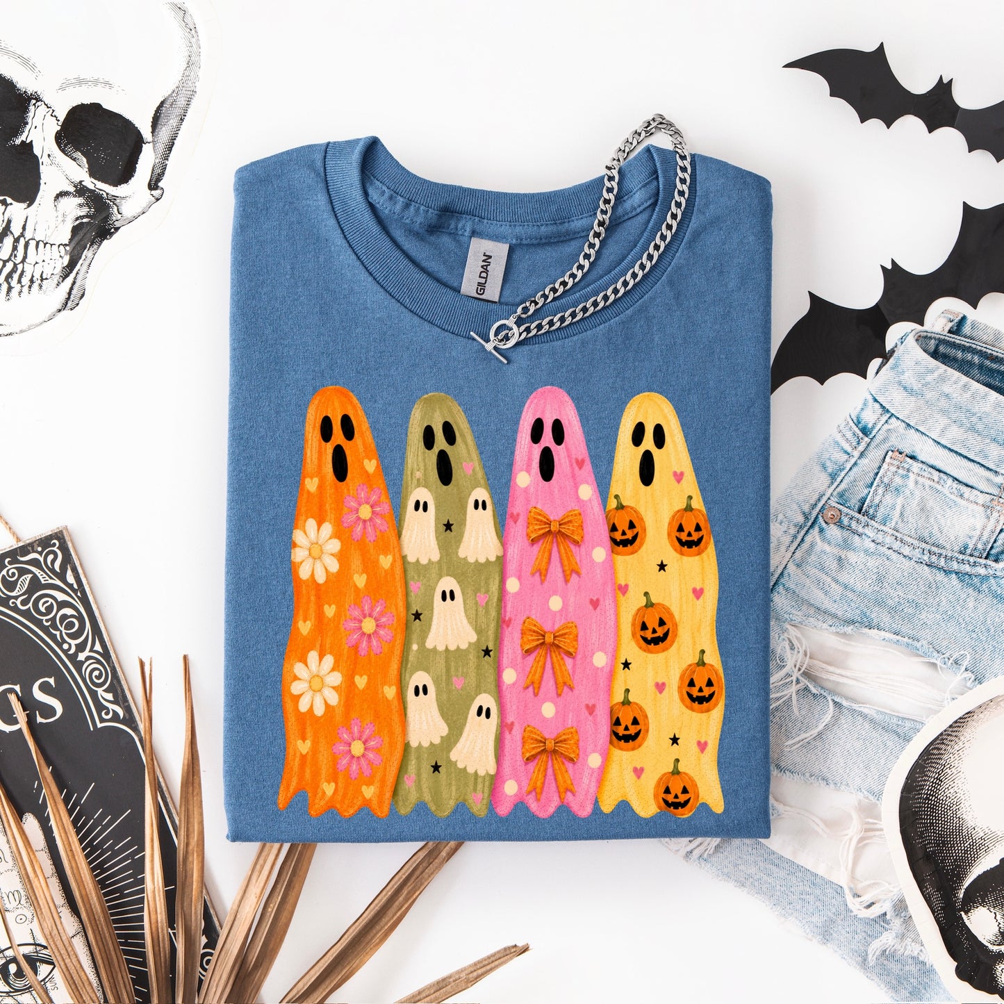 colorful ghosts clear film screen print
