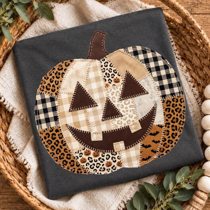 pumpkin checker leopard clear film screen print